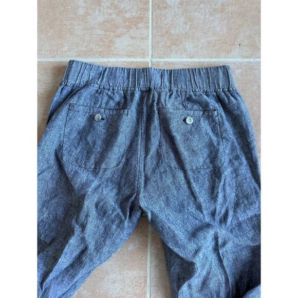Athleta Linen Gray drawstring Straight wide leg beach pants size 2 - Picture 4 of 7